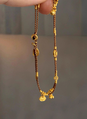 金色葫芦福牌编织手绳轻奢高级感