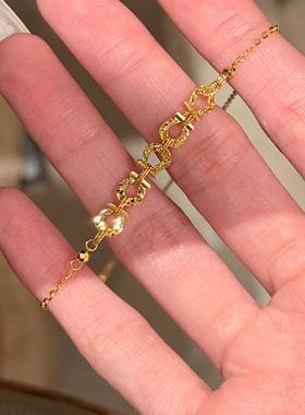 U型金色碎冰冰马蹄几何项链轻奢