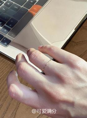 韩系极细风褶皱素圈戒指女高级感