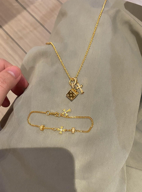 不掉色十字架手链百搭轻奢高级感