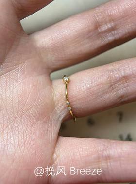 极细款仿点钻波浪戒指2026新爆款
