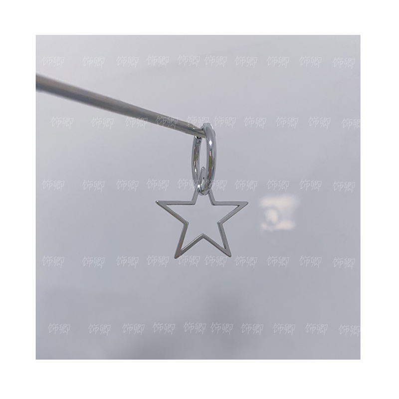 cortis成员james赵雨凡同款星星耳环银色鬼马五星吊坠不掉色耳钉 - 图0