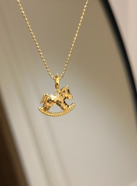 碎冰冰木马吊坠项链轻奢精致高级