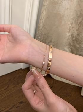 小方糖细闪半镯手链轻奢简约高级