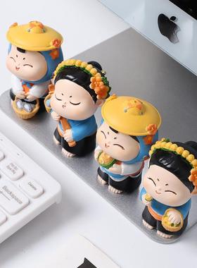 创意唐小圆桌面摆件公仔国潮家居装饰品泉州蟳蜅女旅游文创纪念品