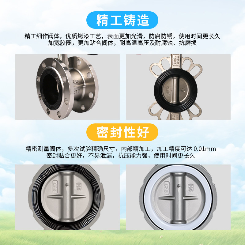 304不锈钢系列涡轮法兰手柄对夹蝶阀手动阀软密封四氟乙丙板快装,淘宝优惠券,粉丝福利购,淘宝优惠卷