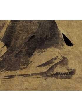 新品1:1南宋 梁楷 泼墨仙人图纸本墨笔画微喷复制挂画写意装饰画