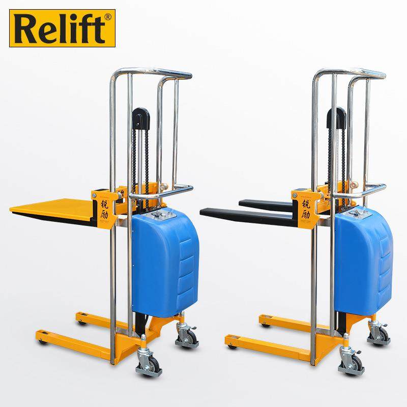 锐励轻型半电动堆高车小迷你电动液压升高车半自动装卸叉车堆垛车,淘宝优惠券,粉丝福利购,淘宝优惠卷