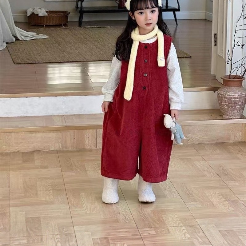 K00425款男女童灯芯绒无袖洋气阔腿背带连体衣服装纸样裁剪图,淘宝优惠券,粉丝福利购,淘宝优惠卷