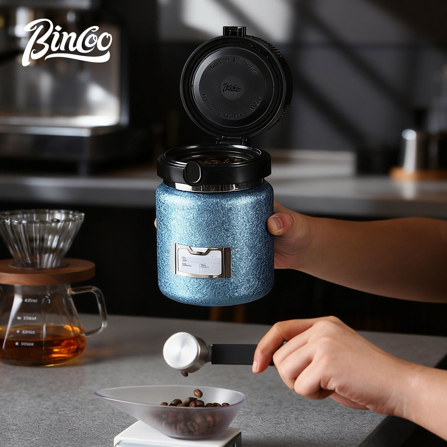 Bincoo咖啡豆密封罐不锈钢抽真空湿度监测计时家用大容量咖啡粉罐,淘宝优惠券,粉丝福利购,淘宝优惠卷