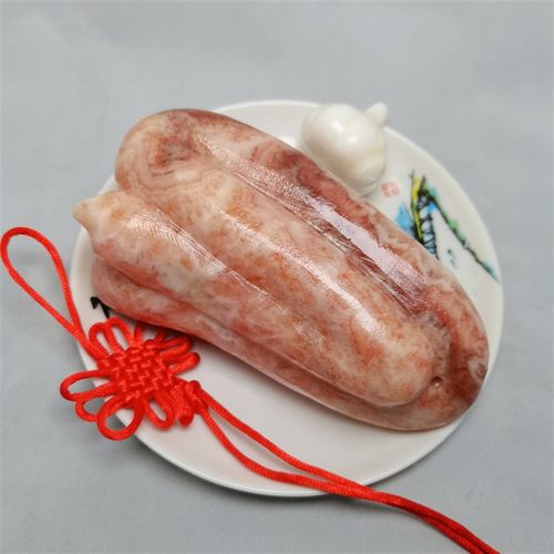 天然肉石腊肠石挂件桌面装饰摆设手把件奇石 - 图2