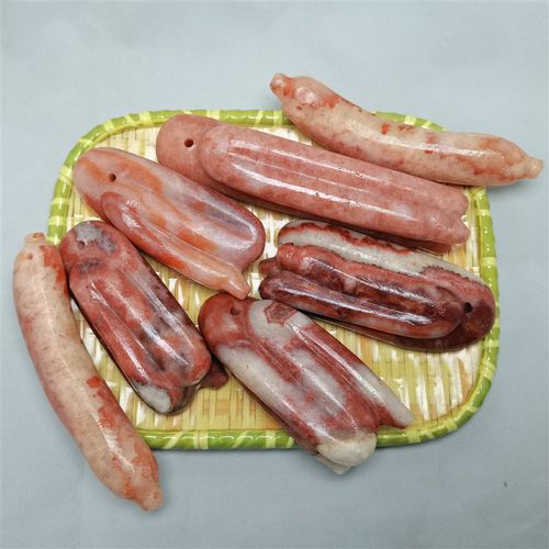 天然肉石腊肠石挂件桌面装饰摆设手把件奇石 - 图0