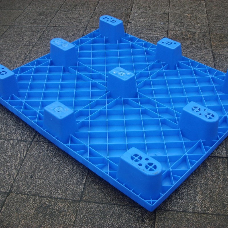 供应1210轻型平板九脚卡板 有孔可套叠动载800kg塑料托盘浙江栈板 - 图2