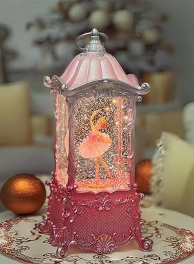 儿童音乐盒旋转芭蕾公主摆件水晶球夜灯送女孩生日礼物圣诞八音盒