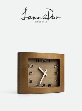 纳茉LD简约复古实木座钟家用客厅卧室床头桌面台式静音时钟摆件