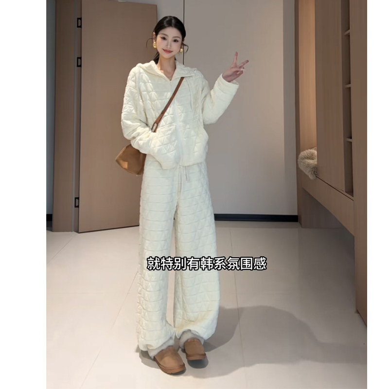 Wannvy Up 秋冬季新款萎格棉衣棉服外套女套装阔腿裤子棉裤两件套,淘宝优惠券,粉丝福利购,淘宝优惠卷