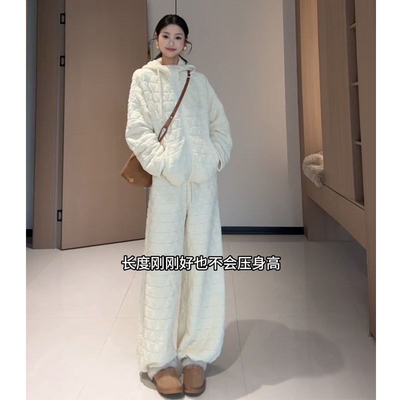 Wannvy Up 秋冬季新款萎格棉衣棉服外套女套装阔腿裤子棉裤两件套,淘宝优惠券,粉丝福利购,淘宝优惠卷