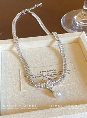 巴洛克~水滴形珍珠项链轻奢高级复古百搭锁骨链法式气质小众颈链