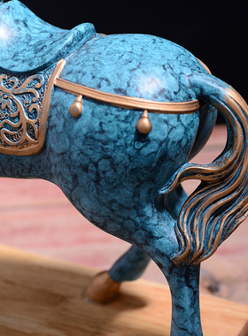 复古招财马摆件家居办公室电视柜酒柜马到成功商务开业工艺礼品