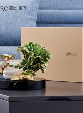 罗比罗丹《招财进宝》白菜摆件珐琅彩工艺玄关博古架家居饰品礼品