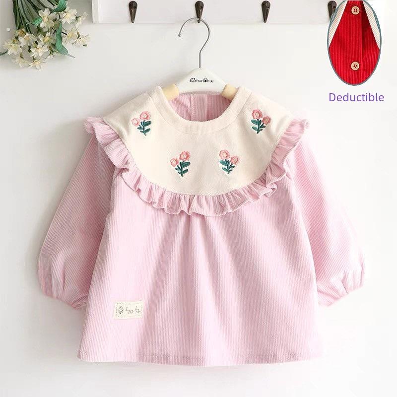 Baby smock, baby girl, little princess, spring and autumn outer wear, waterproof children's apron, girl's pure cotton style bib