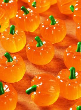 夜光仿真蔬菜水果南瓜万圣节迷你小摆件模型 DIY树脂过家家配件