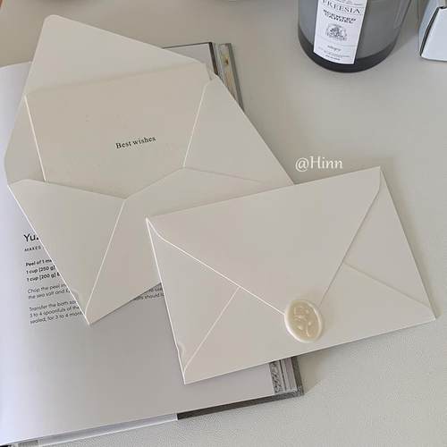 Hinn 香草纸Best wishes贺卡~原创ins礼物手写祝福装饰用折叠卡片 - 图0