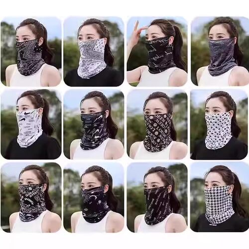 冰丝防晒面罩男女士遮全脸护颈围脖夏天户外骑行防紫外线挂耳面巾 - 图0