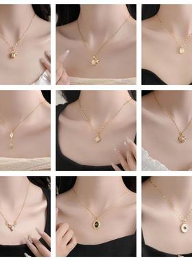 跨境欧美爆款时尚钛钢项链简约小众百搭不掉色混批源头厂家直销