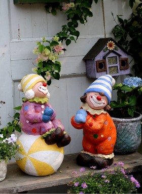 插艾香童话花园装饰小丑美式摆件庭院阳台幼儿园园艺杂货户外造景