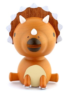 森活木趣车载摇头摆件中控台汽车车内饰品实木木质弹簧恐龙公仔