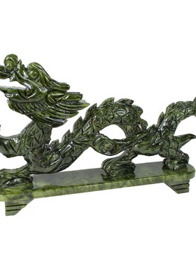 星座缘 南玉石雕刻青龙摆件家居客厅装饰品 复古生肖工艺品送礼物