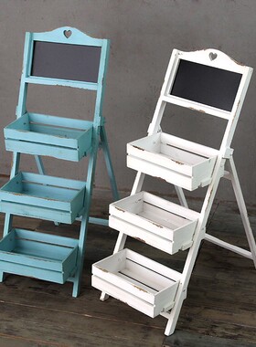 美式乡村阳台多肉花架多层落地置物架摆件创意门店门口软装饰品