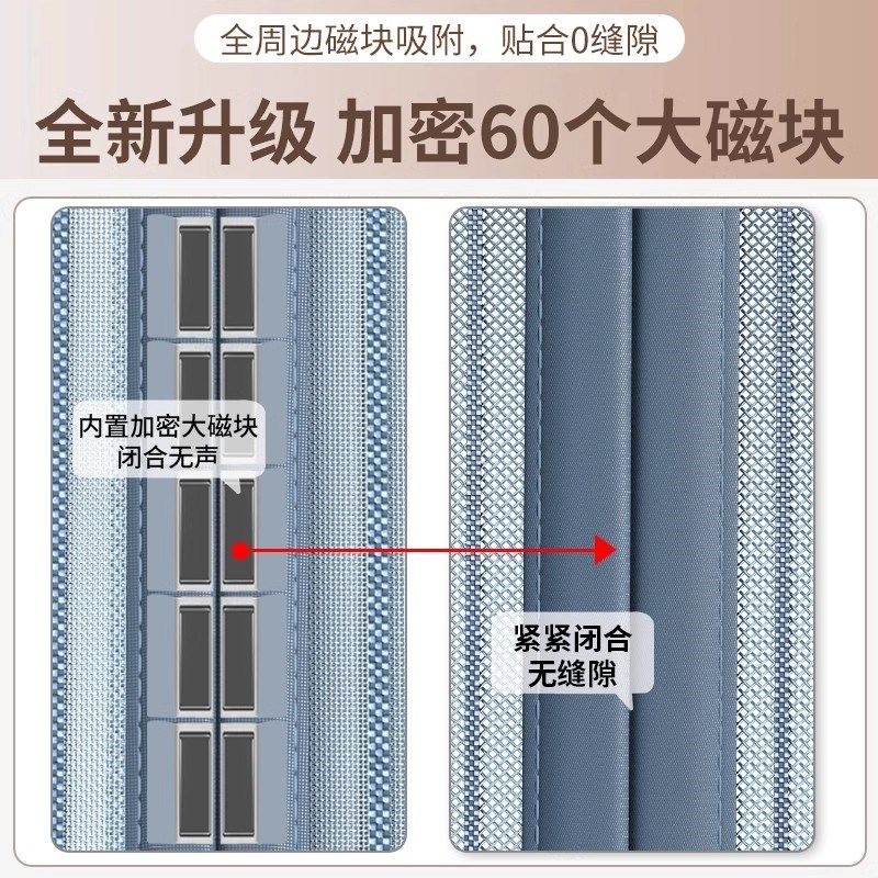 2025年新款防蚊门帘全磁条强力夏季纱窗魔术贴家用金刚网纱门纱帘,淘宝优惠券,粉丝福利购,淘宝优惠卷