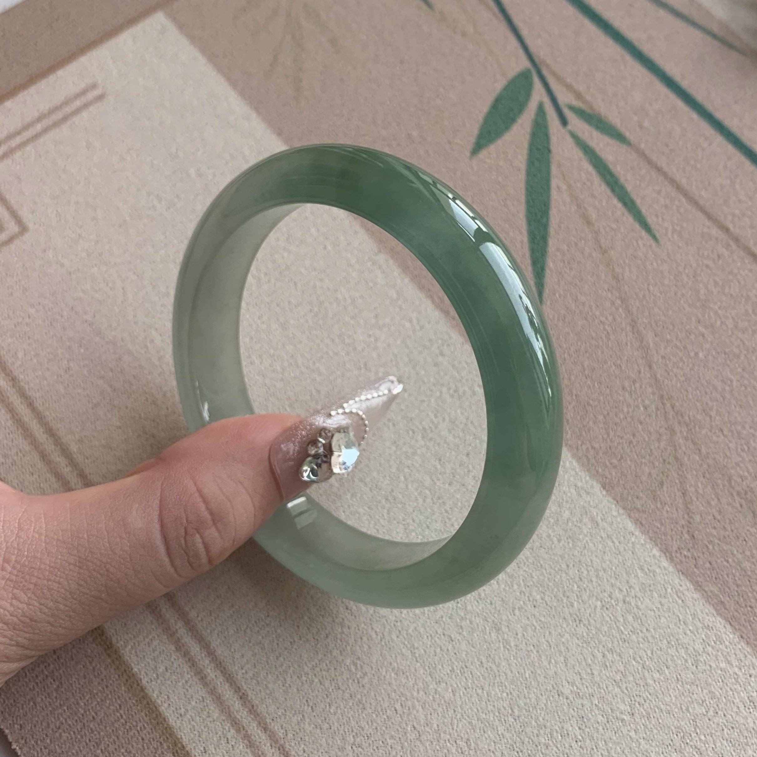 最相物“空青系列”高冰种缅甸翡翠玉手镯子油青飘花正品真玉处理,淘宝优惠券,粉丝福利购,淘宝优惠卷