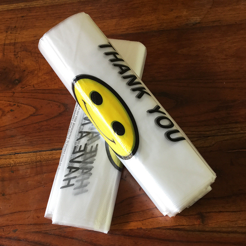 透明红色笑脸袋加厚外卖食品级商用打包方便袋批发手提塑料背心式,淘宝优惠券,粉丝福利购,淘宝优惠卷