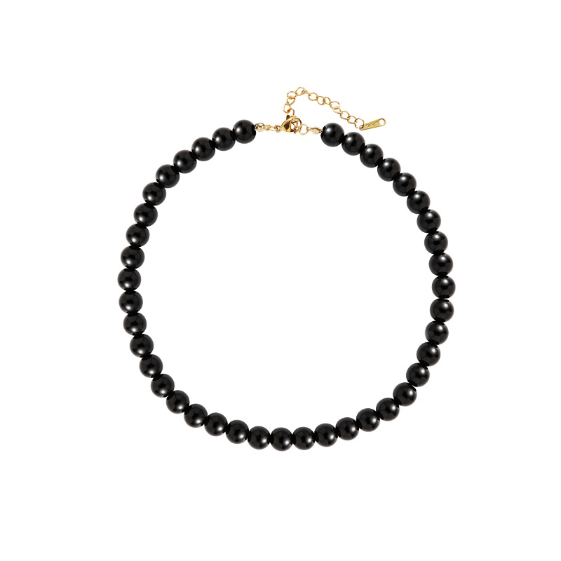 QG原创设计黑色珍珠项链女暗黑高级感串珠小众设计锁骨链送礼物 - 图3