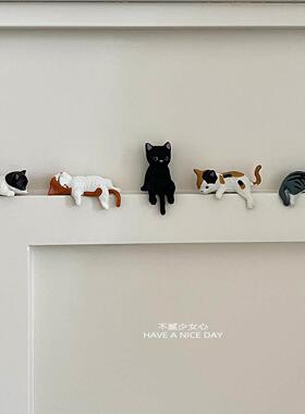 猫咪电脑萤幕装饰办公室桌面显示器摆件工位饰品上班情绪稳定神器