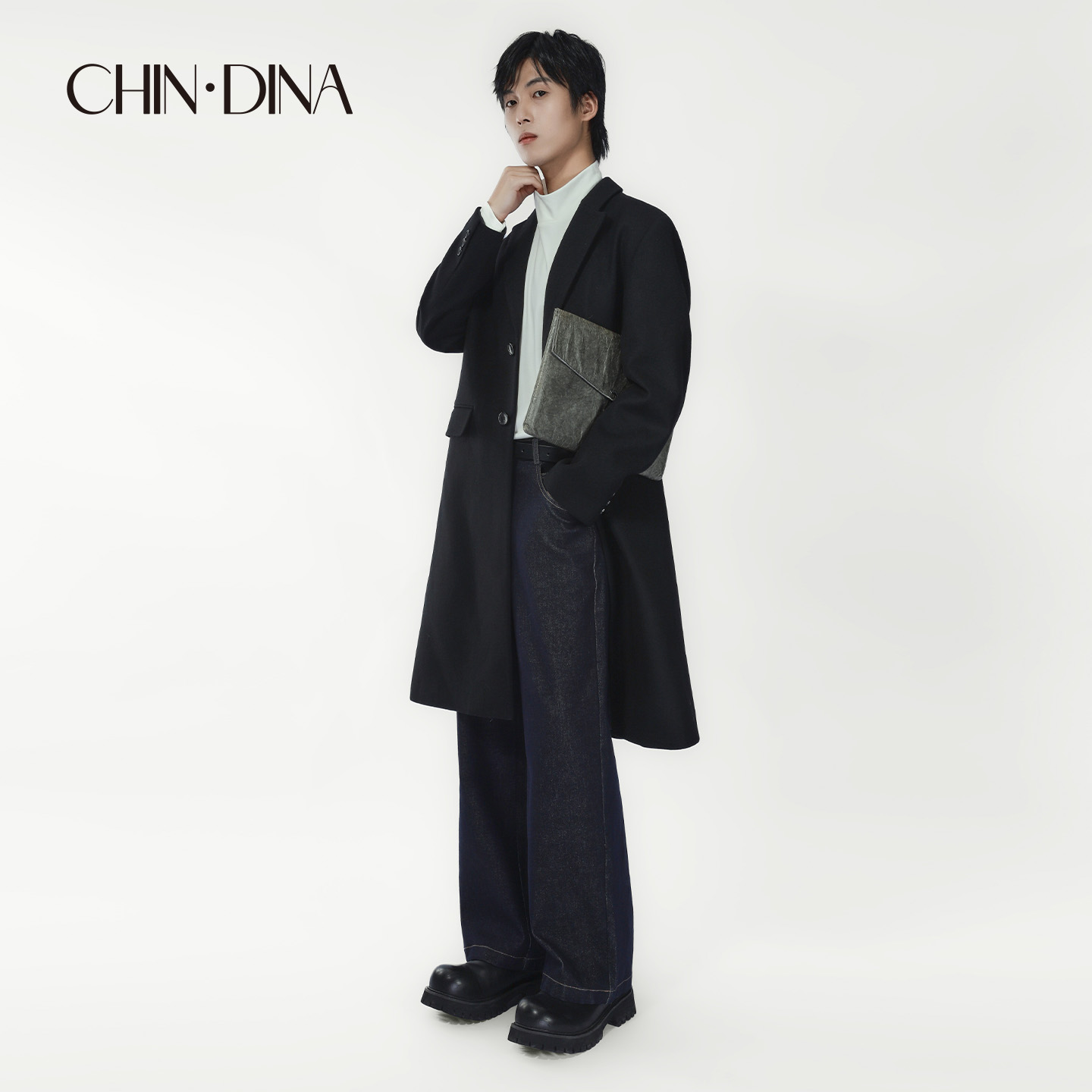 中长款毛呢大衣男款加厚2025新款百搭风衣冬季保暖高端羊绒外套 - 图0