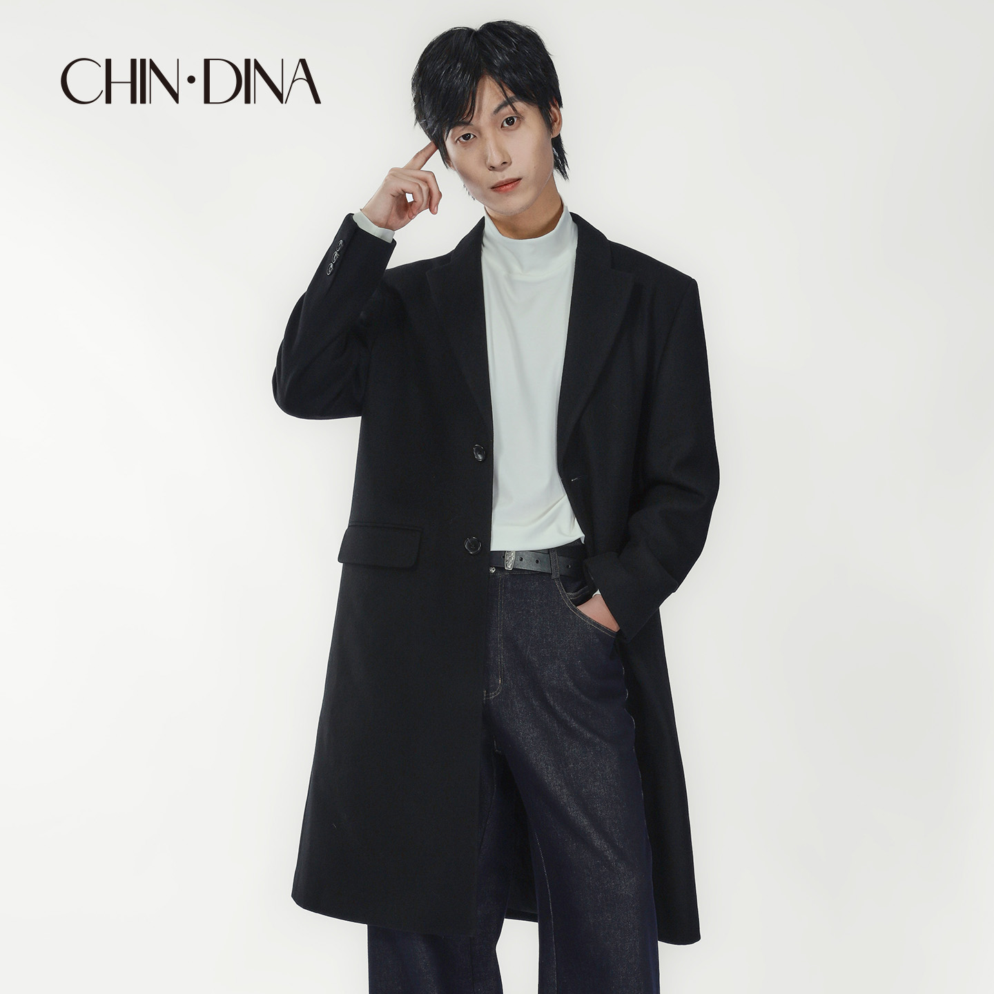 中长款毛呢大衣男款加厚2025新款百搭风衣冬季保暖高端羊绒外套 - 图2