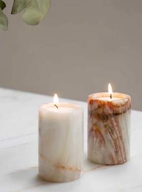 DoDo轻奢风高档玉石香薰烛台别墅样板间桌面摆件餐桌氛围装饰道具