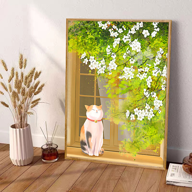 餐厅钻石画0客厅玄关贴砖十字绣猫肥家润手工钻石贴画满钻,淘宝优惠券,粉丝福利购,淘宝优惠卷