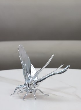 简约创意金属蜻蜓电镀工艺品家居玄关酒柜样板间厅装饰