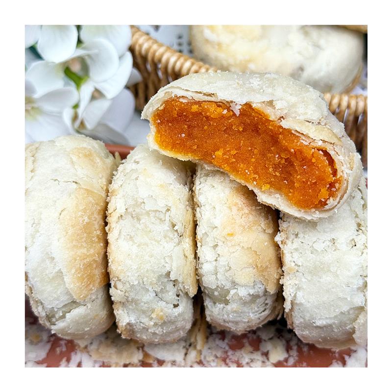 热销黄庄月饼330g酥饼皮老式蛋黄味板栗味传统河北黄庄特产糕点心 - 图3