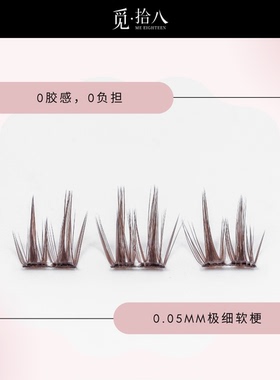 茶棕色自然免胶假睫毛双尖太阳花