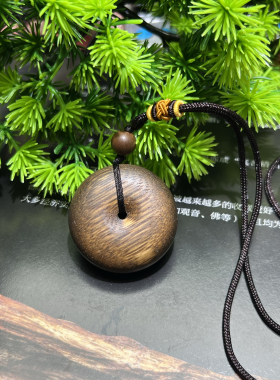 正品越南芽庄沉香平安扣沉水高货保真天然老料吊坠男女挂件情侣