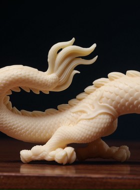 象牙果木雕祥龙摆件十二生肖龙年吉祥物青龙中国风创意文玩手把件