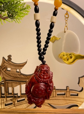 紫檀手把件木雕钟馗手把件汽车挂件木质男士把玩件小摆件随身