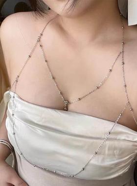 胸链身体链大码加长延长链条胖mm项链配饰品钛钢不掉色性感高级女