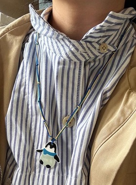 sorbet陶瓷相框锁骨短项链毛衣链